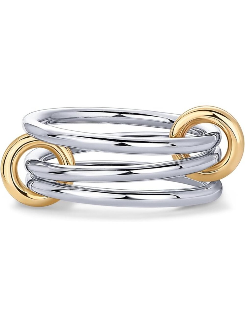 14K Gold Plated Interlocked Stackable Rings for Women - Statement Multi Ring Set